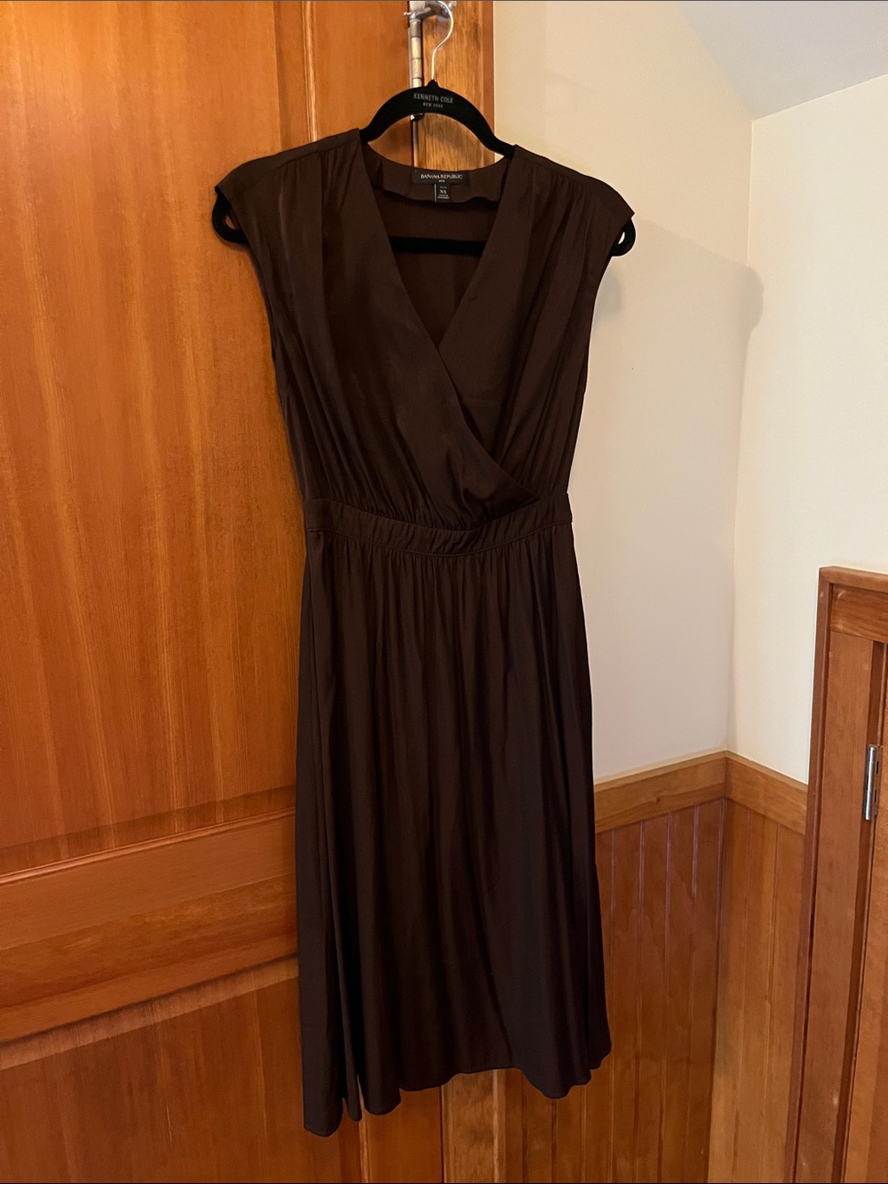 Banana Republic Brown Midi Wrap-Style Dress